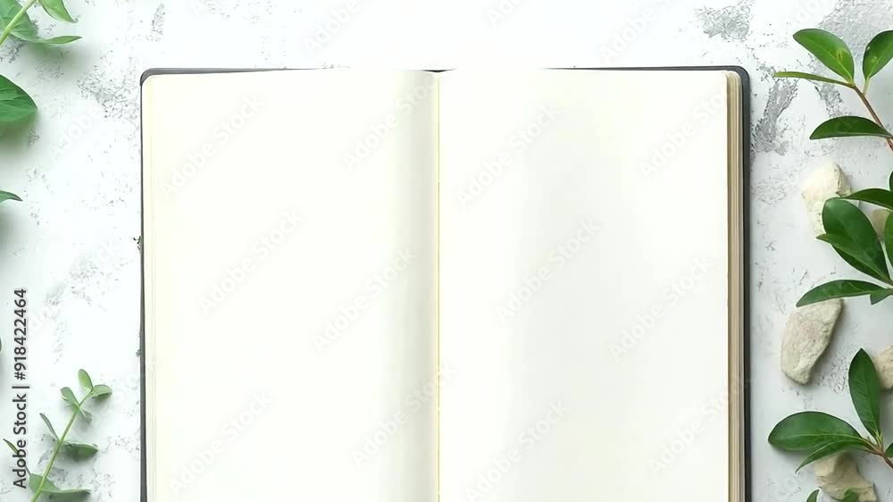 Poster a chic notepad on a white background, providing ample space for text around it