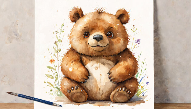 Adorable illustration d'un ourson
