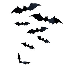 black bats on isolated white background