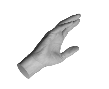 Reaching, catching, stretching to something, touching. hand sign isolated on white background., transparent png