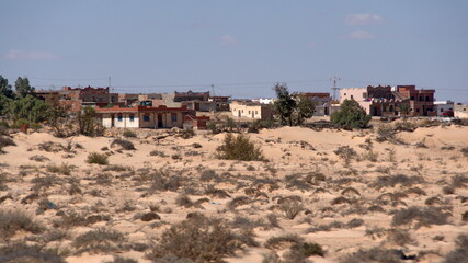 Obraz premium Village on the road to Douz, Tunisia