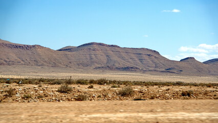 Mountains in the distance, on the road to Douz, Tunisia