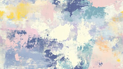 Fototapeta premium Abstract Watercolor Painting with Pastel Colors on Canvas