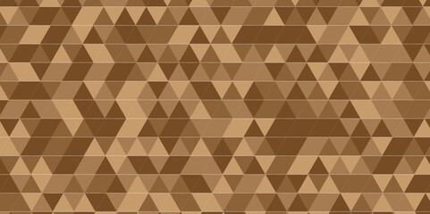 Vector glowing brown and wood color gradient abstract triangle polygon mosaic texture. vector geometric ornament. seamless diamond technology white and gray triangle element light background.
