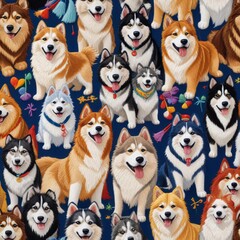 Embroidery knitting yarns of Cute Dogs 13