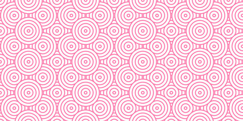Vector abstract traditional geometric overlapping creative wave circle minimal lapping textile round vector texture. pink and white fabric element repeat swirl geometrical background.
