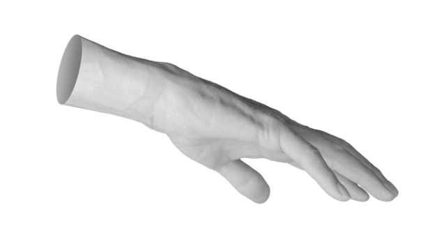 Reaching, catching, stretching to something, touching down. hand sign isolated on white background., transparent png