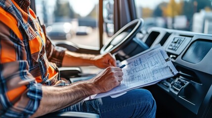 Checking and managing transportation documents at the manager's desk