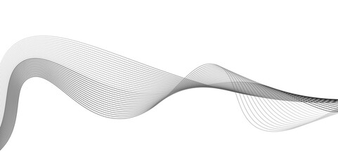 Technology abstract lines on white and black background,Abstract wavy stripes on white background isolated,Undulate Grey Wave Swirl, frequency sound wave,Air wind twisted curves. Vector illustration,