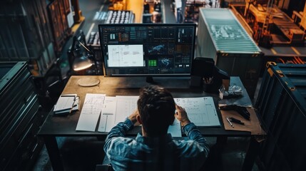 Checking and managing transportation documents at the manager's desk