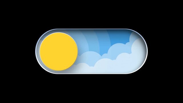 User interface toggle button day and night toggle animation