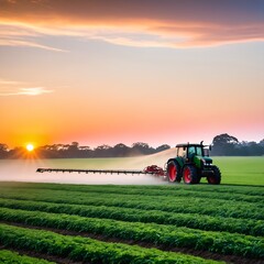 Fototapeta premium Tractor working on field. Agriculture