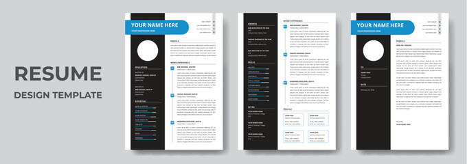 Clean Modern Resume and Cover Letter Layout Vector Template for Business Job Applications, Minimalist resume cv template, Resume design template, cv design, multipurpose resume design