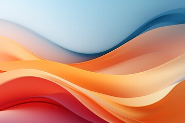 Abstract blue, orange, and red wavy background.