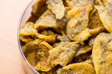 Delicious crispy fish skin snack