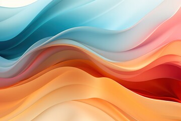 Abstract background with blue and orange gradient waves.