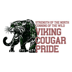 Obraz premium Strength of the North, cunning of the wild Viking Cougar pride