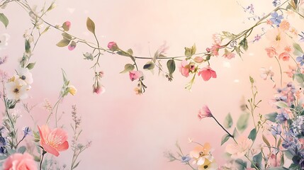 Delicate Pastel Floral Arrangement with Soft Blur