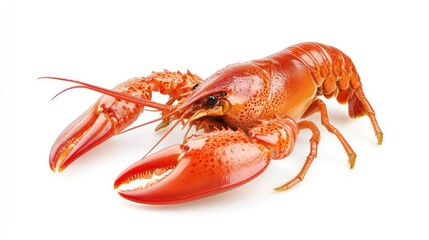 Fresh boiled red shrimp on a white background
