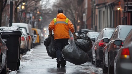 Garbage collector Sanitation worker Involves lifting large trash cans and bags. and works in all weather conditions