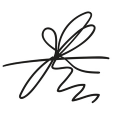 String Bow Icon, Line Rope Bows, Gift Ribbon Knot, Packaging Cord Knots, Knotted Symbol, Hand Drawn Bowknot