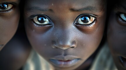 Hungry African child begging for food Malnutrition, portrait of a refugee child, Africa, poverty