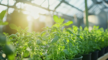 Naklejka premium Hydroponic vegetable conversion in a greenhouse