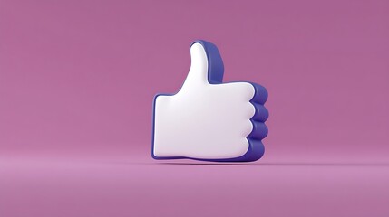 Obraz premium 3D thumbs up icon on a pink background.