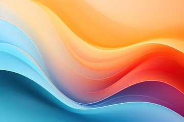 Abstract colorful background with smooth flowing lines in blue, orange and red tones.