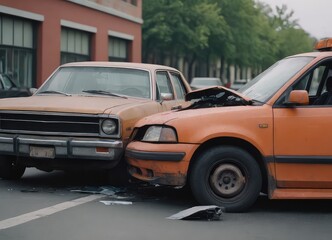 Two vehicles have collided in an incident on a quiet neighborhood street, causing concern and chaos