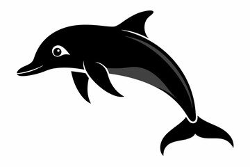 dolphin silhouette black illustration vector