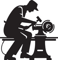 Bench grinder vector silhouette illustration