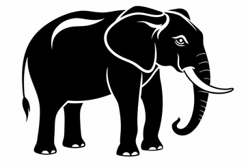 elephant black  silhouette illustration