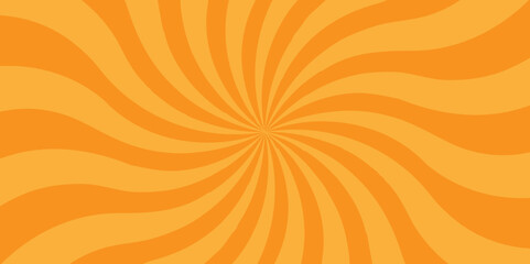Vintage sun ray orange and red radial spiral sunrise, sunlight creative vector summer sunny. retro sunburst banner or template background.	
