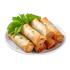 Spring rolls delicious on, transparent background