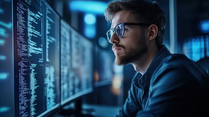 Fototapeta premium Information Security Analyst Increased cyber security in all sectors