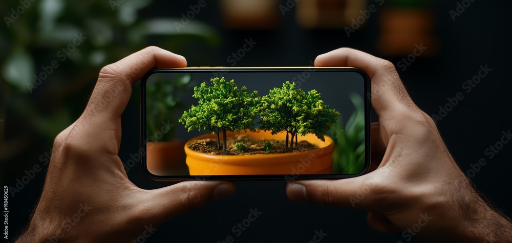 Aufkleber mobile interface for a global marketplace with ar features, closeup on virtual product tryons and in