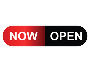 open now button on white background. open now button sign