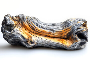 Vivid Striped Patterns in Natural Driftwood Sculpture