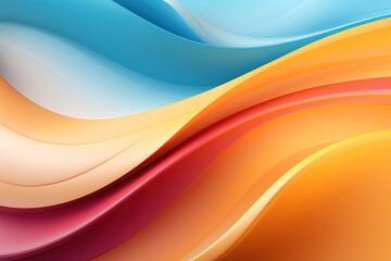 Abstract background with blue, orange, and red wavy lines.