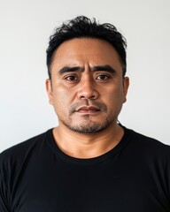 Obraz premium Men display unique expressions against a bright, neutral backdrop