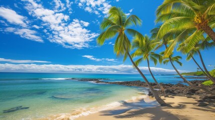 Palm trees on a sandy beach