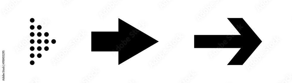 Poster set of three arrow icons vector
