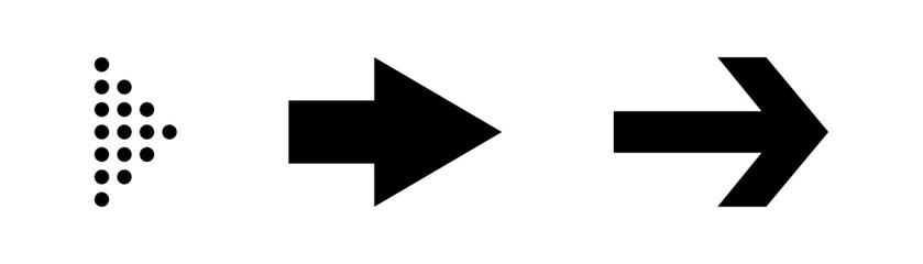 Obraz premium Set Of Three Arrow Icons Vector