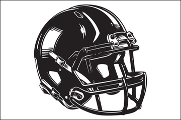 Fototapeta premium American football Black silhouette, Americafootball, helmet, silhouette, football helmet, football helmet silhouette, sports, sports silhouette, game day, sports fan, wall art, home decor, decor, art,
