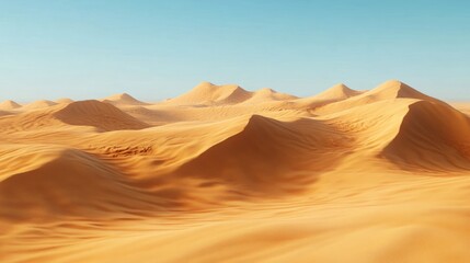 3D Desert Landscape with Sand Dunes Wallpaper