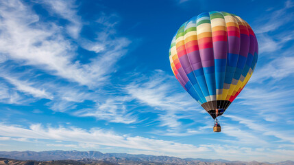 Obraz premium Hot Air Balloon in Blue Sky