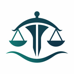 Minimalist law firm logo icon vector illustration.