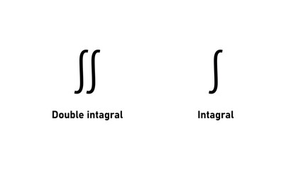 Integral and double integral symbol in mathematics.