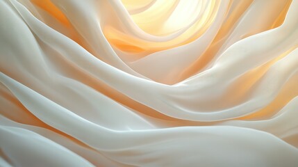 Obraz premium Abstract Draped White and Orange Fabric